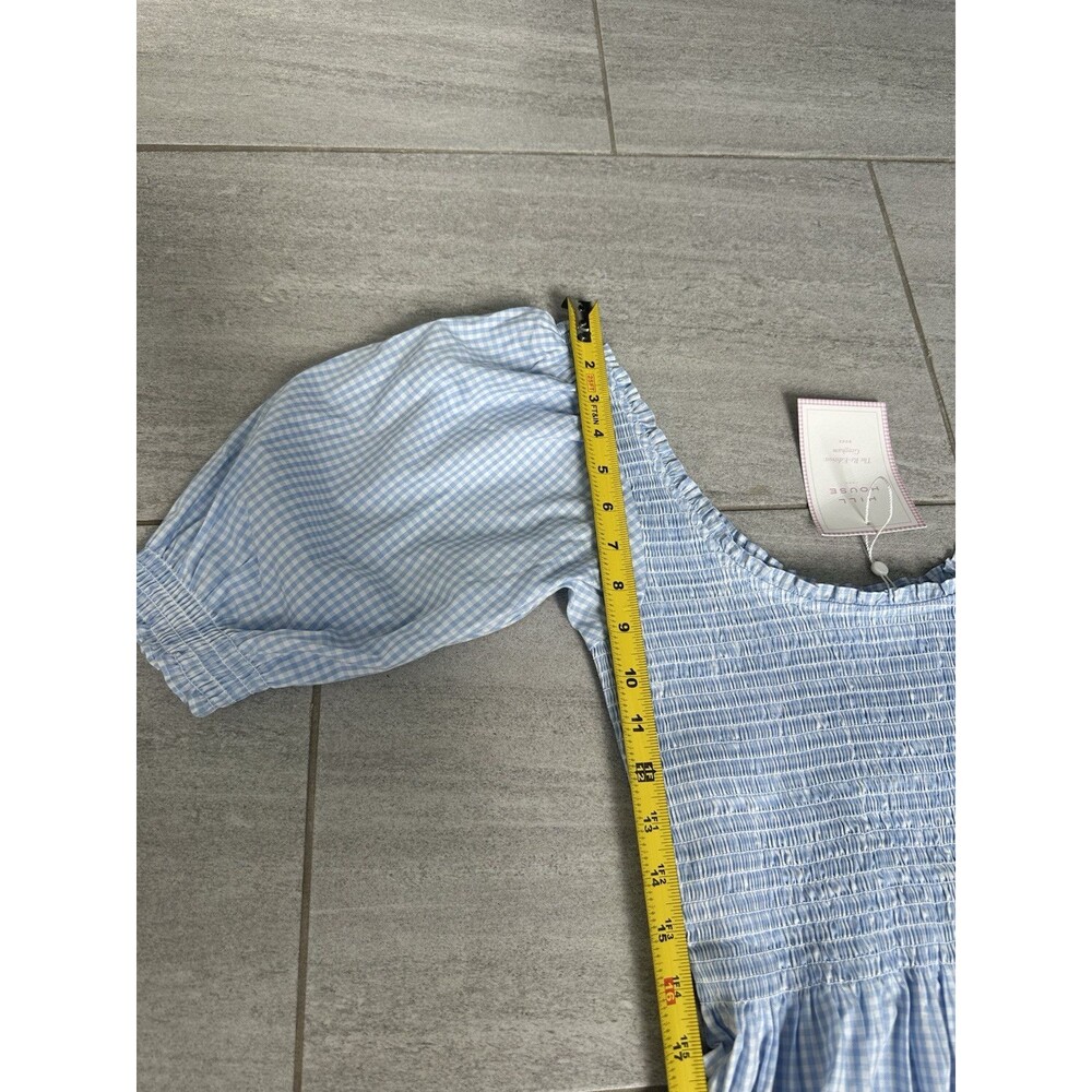NEW Hill House Louisa Nap Dress Hydrangea Gingham Blue Small 100% Cotton - Picture 7 of 8